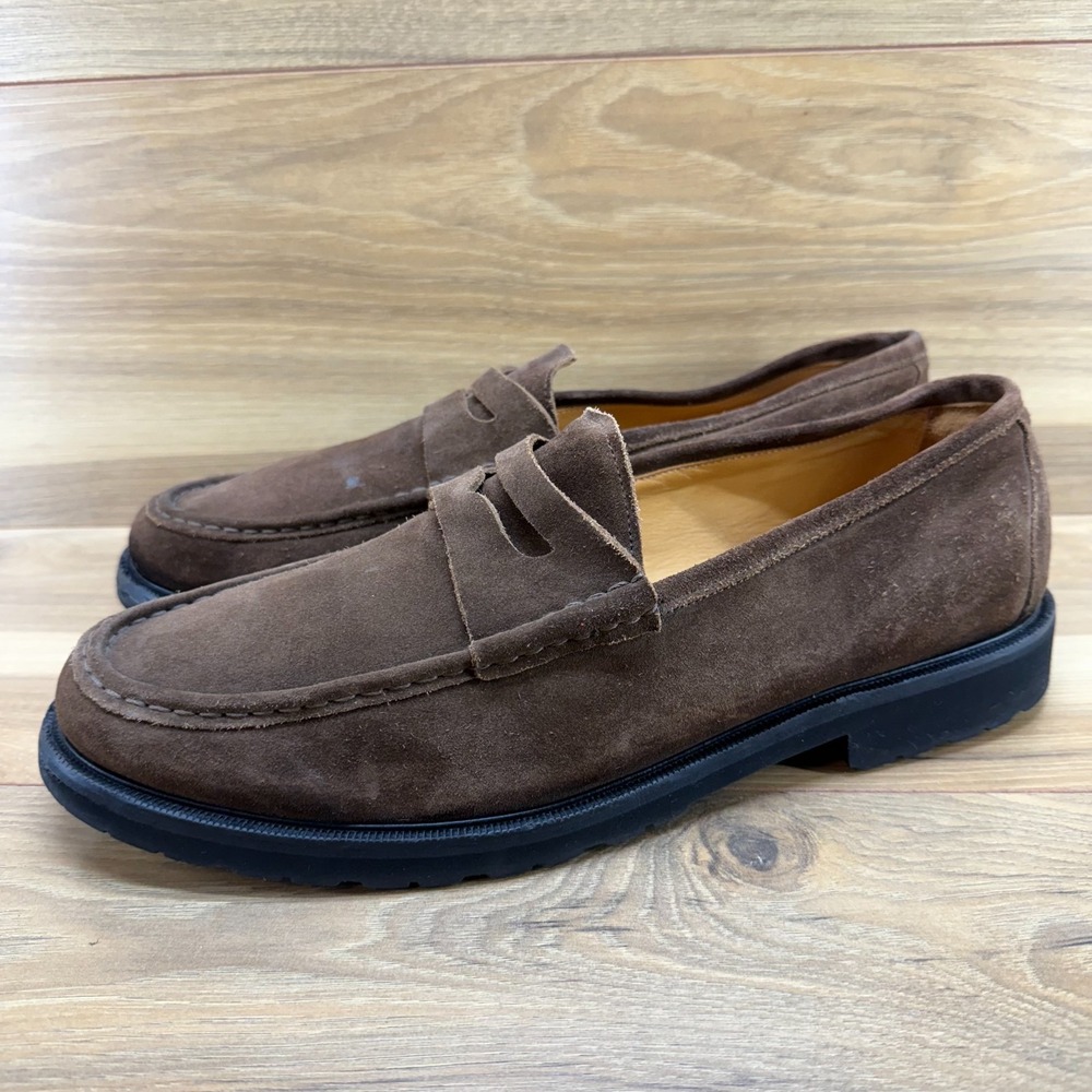 J Harvey Lug One Suede Loafers Mens 13 Brown Suede Light Weight Shoes - Picture 2 of 12